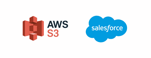 Logos des outils de stockage cloud et de gestion de la relation client AWS S3 et Salesforce